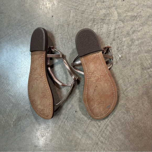 Sam Eldman Metallic Neutral Brown Base Sandals Size 7.5 - Picture 3 of 5